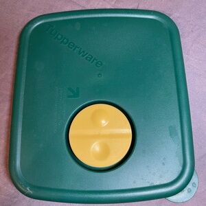 Vintage Tupperware Rack N' Serve Green Replacement Lid 3386A-6. (5X6 inches)